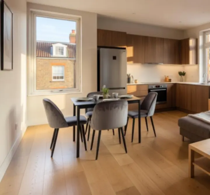 Modern flat interior representing a London case study