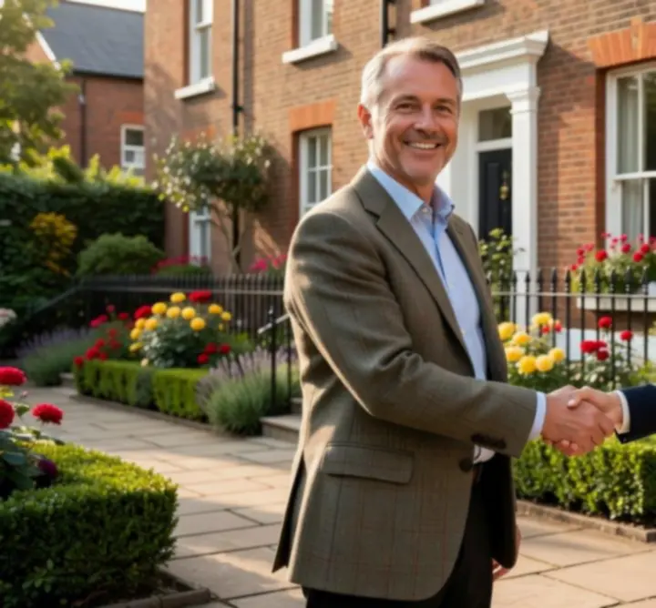 Landlord reviewing successful property performance