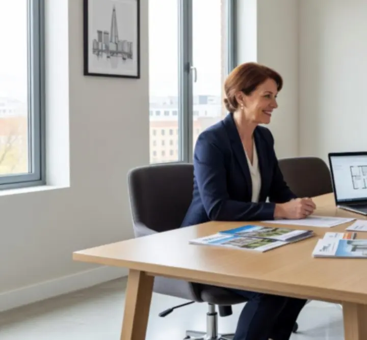 Professional meeting between property manager and tenants